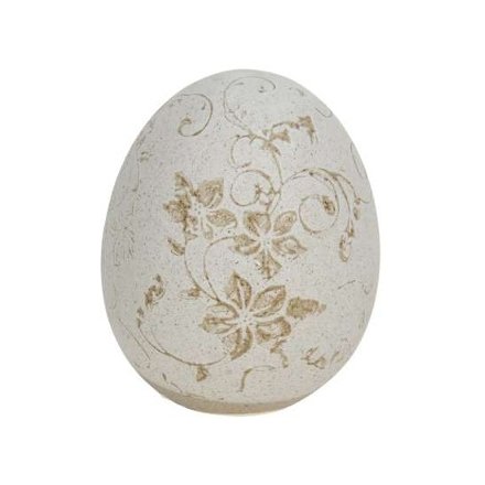 Cream & Gold Egg Deco, 8cm 