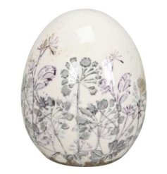 This glazed egg in a pastel grey and pink hue would make a lovely windowsill decoration. 