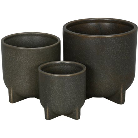 Black Planters, Set of 3