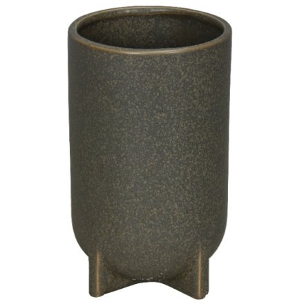 Tall Black Flower Vase, 17.5cm 