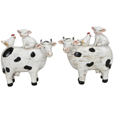 2/A Black & White Cow Ornament   