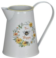 Bring a touch of nature to your table with our chic "bee happy" jug vase 