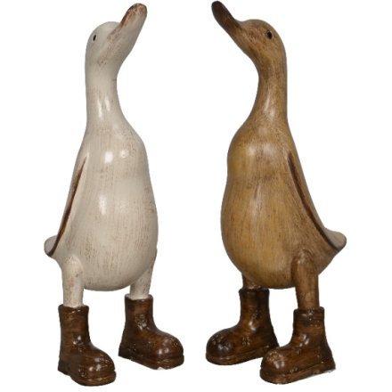 Standing Duck Ornament Deco, 29.5cm 2 Assorted 