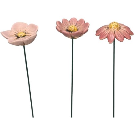 3/A Garden Pink Flower Stake, 37cm 