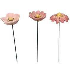 add some colour to your flower beds with these flower stakes