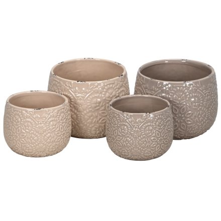 Set of 2 Assorted Pink Planters