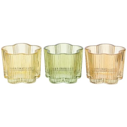 3/A Sprayed Glass Candle Holder, 7.5cm 
