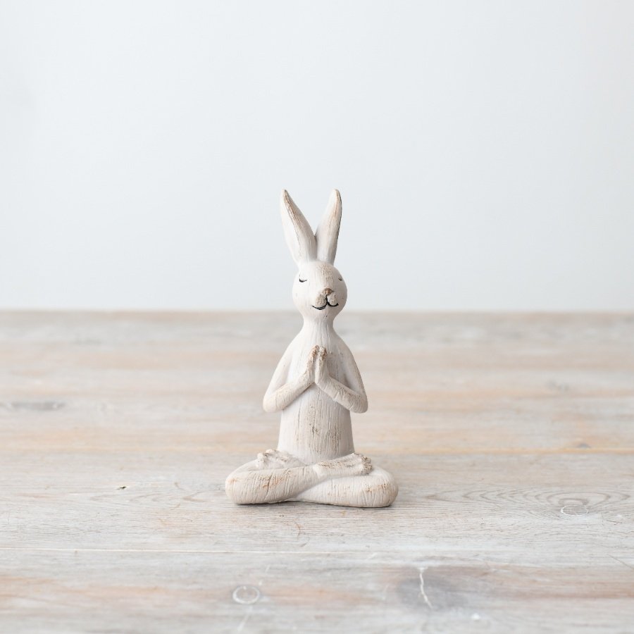 Enhance your home with this peaceful yoga bunny for a sense of calm and serenity.