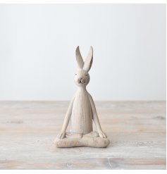 Find inner peace with our charming Yoga Rabbit figurine, measuring 19cm tall and made from durable polyresin. 