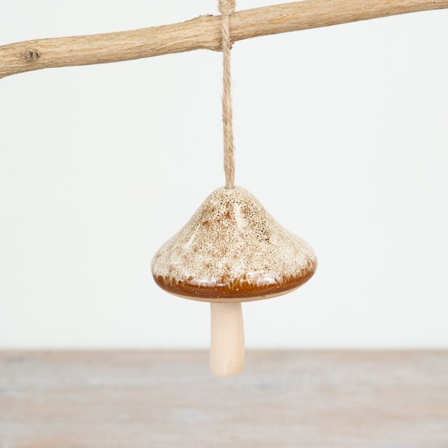 Glazed Hanging Mushroom, 10cm