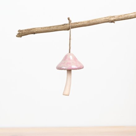 Pink Hanging Mushroom, 10cm 