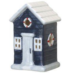 Upgrade your home decor with the charming Blue Nautical Dolomite House. 