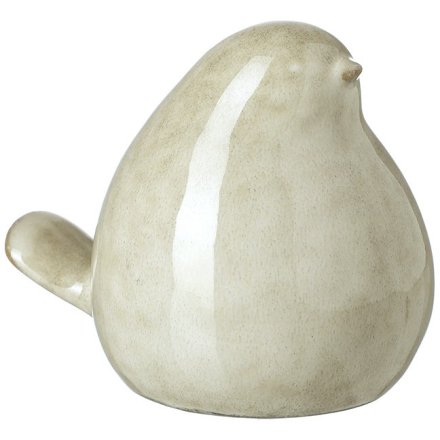 Med Cream Bird Deco, 10.4cm 