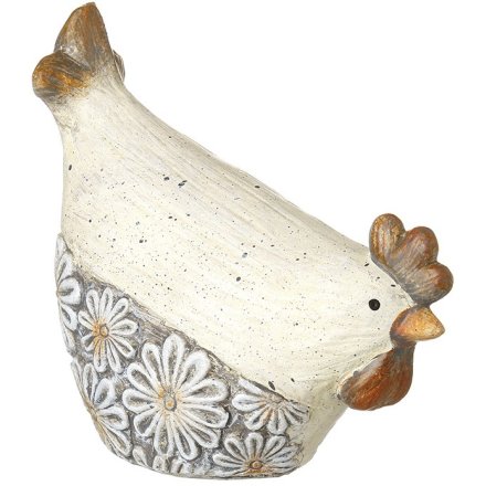 Small Resin Cockerel Deco, 13.5cm 