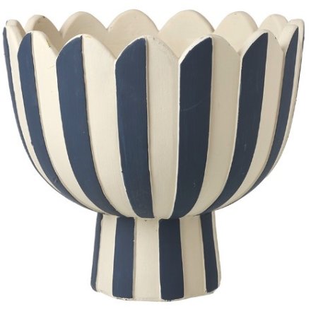 Scalloped Blue & White Bowl, 22cm 
