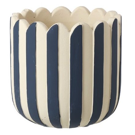 Scalloped Striped Planter, 11cm 