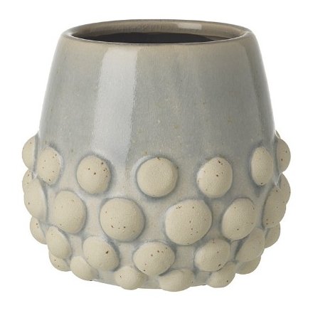 Grey Glazed Ceramic Planter, 14.3cm 