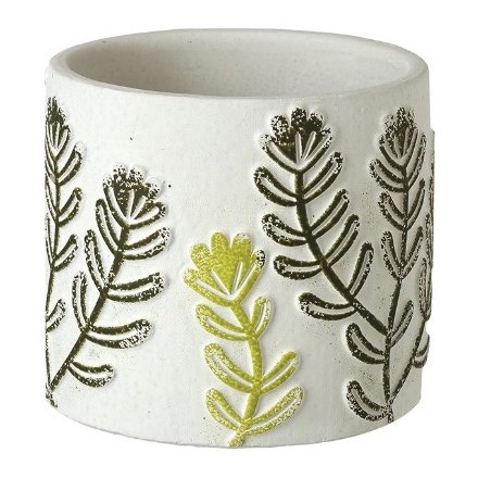 Small Green Leaf Design Planter, 11cm 