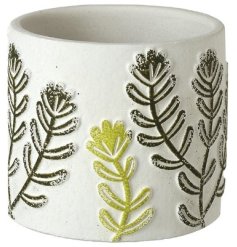 Add a touch of nature to your space with the Small Cement Leaf Pot