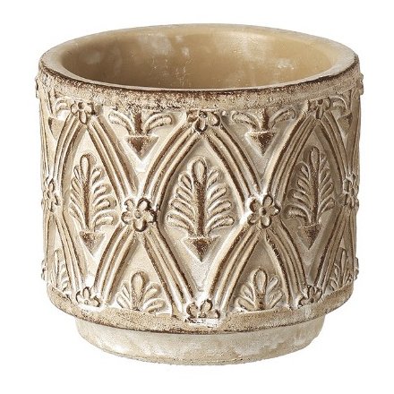 Small Patterned Cement Planter, 8cm 
