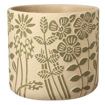 Large Flower Design Planter, 18cm 
