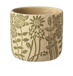 charming green flower design planter 