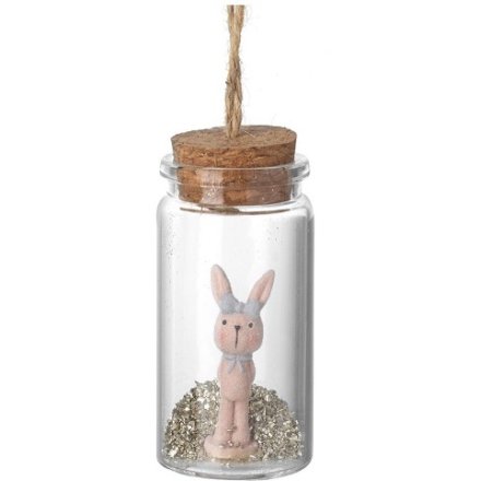 Hanging Rabbit In Bottle, 7.5cm 