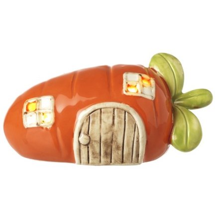 Led Ceramic Carrot House, 15.5cm 
