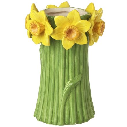 Ceramic Daffodil Flower Vase, 22cm 