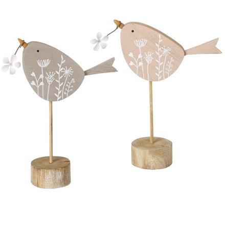 2/A Wooden Bird Deco, 18cm 