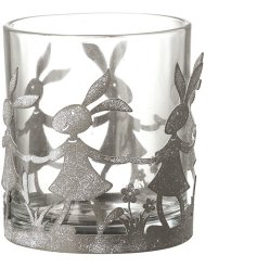 Add a touch of whimsy and warmth to your home with our elegant Silver Rabbit T-light Holder 