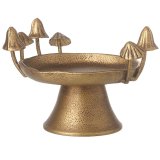 Golden Toadstool Decorated Holder, 20cm
