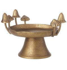 Golden Toadstool Decorated Holder, 20cm