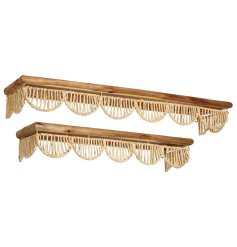 Upgrade your home decor with these charming and versatile Set of 2 Wooden Shelves, 