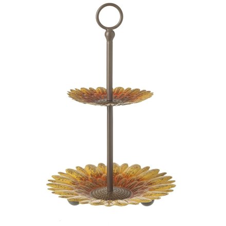 2 Tier Sunflower Cake Stand. 33cm 