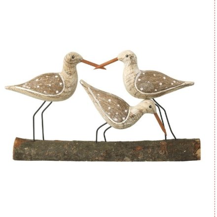 Wooden Seabirds Scene Deco , 26cm 