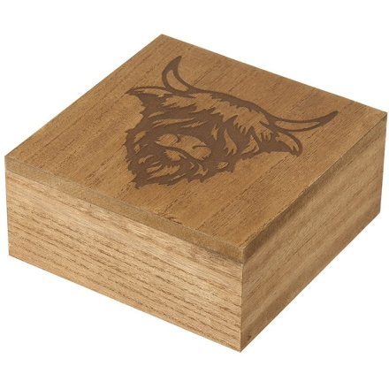 Med Highland Cow Storage Box, 15cm 