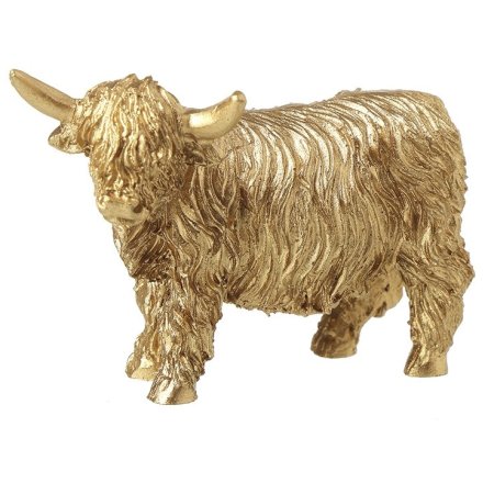 Resin Highland Cow Figurine, 9cm 