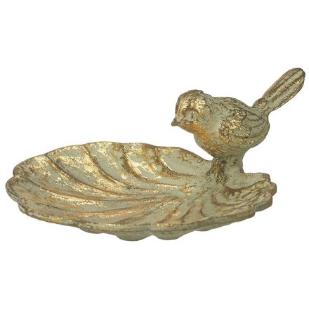 Bird On Leaf Trinket Dish, 12cm 