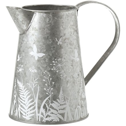 Butterfly & Flower Design Jug Vase, 20cm 