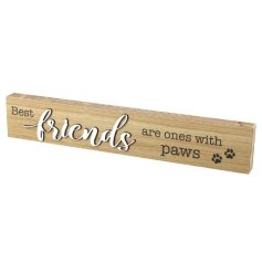 show your dog is your best friend with this wooden block deco