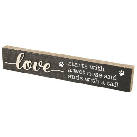 Dog Love Wooden Block Plaque, 40cm 