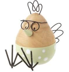  the adorable Sitting Bird in Metal Glasses is a fun ornament for the home