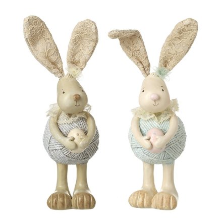 2/A Standing Rabbit Deco Holding Eggs