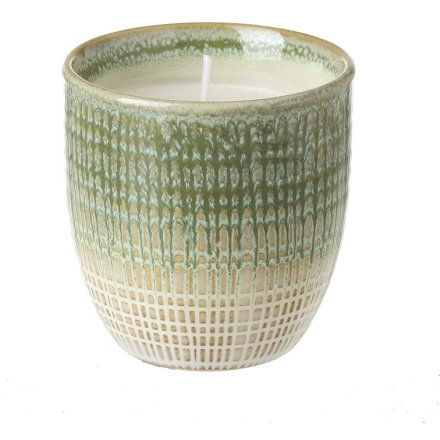 Gradual Yellow & Green Candle Pot, 7.5cm 