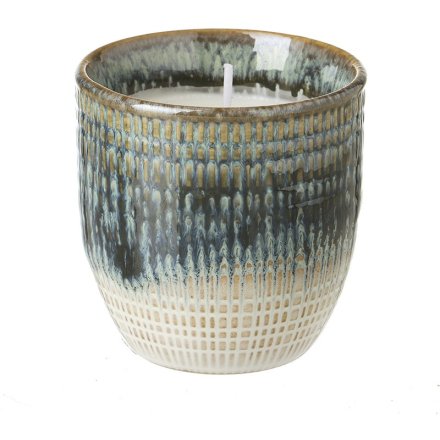 Mottled Blue Candle Pot, 7.5cm 