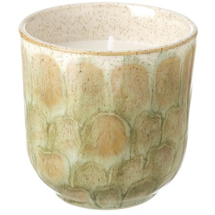  Yellow Ceramic Candle, 8.5cm 