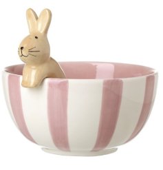 Add a touch of sweetness to your pet's meals with our delightful Pink Stripe Rabbit Bowl.