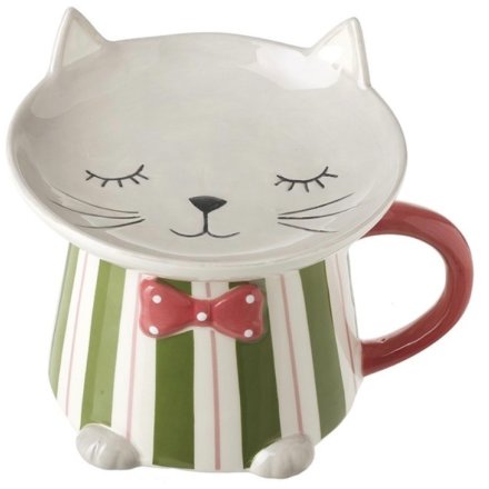 Cat Plate & Mug, 15.3cm