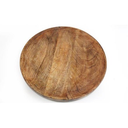 Neutral Mango Wood Plate, 38cm